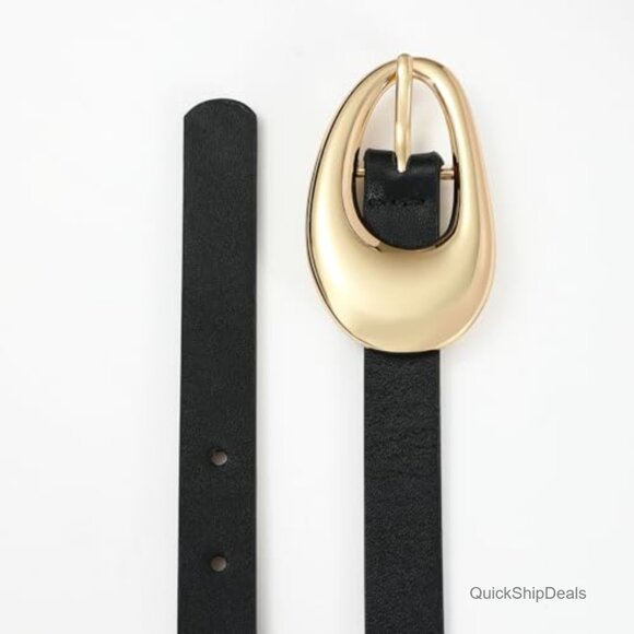 Genuine Leather Belt with Gold Buckle Luxury Casual Fashion main image 4